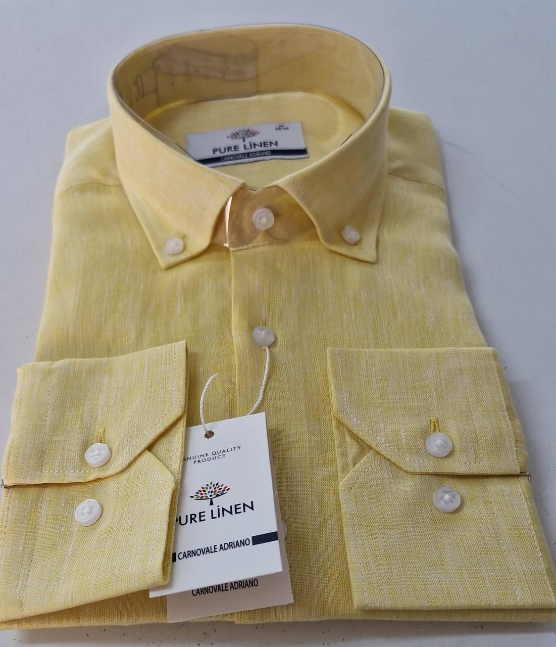 Yellow linen long sleeved Shirt