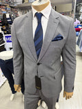 Grey woolen suits without shirt and tie